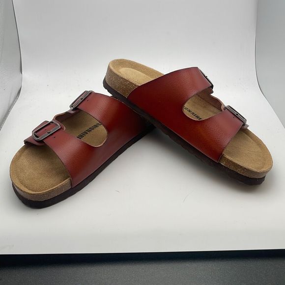 CUSHIONAIRE Women's Comfy Cork Footbed Sandal SIZE 7 WHISKEY - Picture 6 of 6